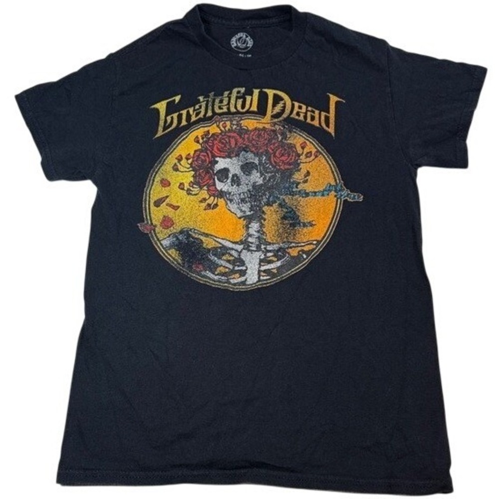 Grateful Dead‎ Graphic Band Shirt Black 100% Cotton Skull and Roses Bertha XS/TP